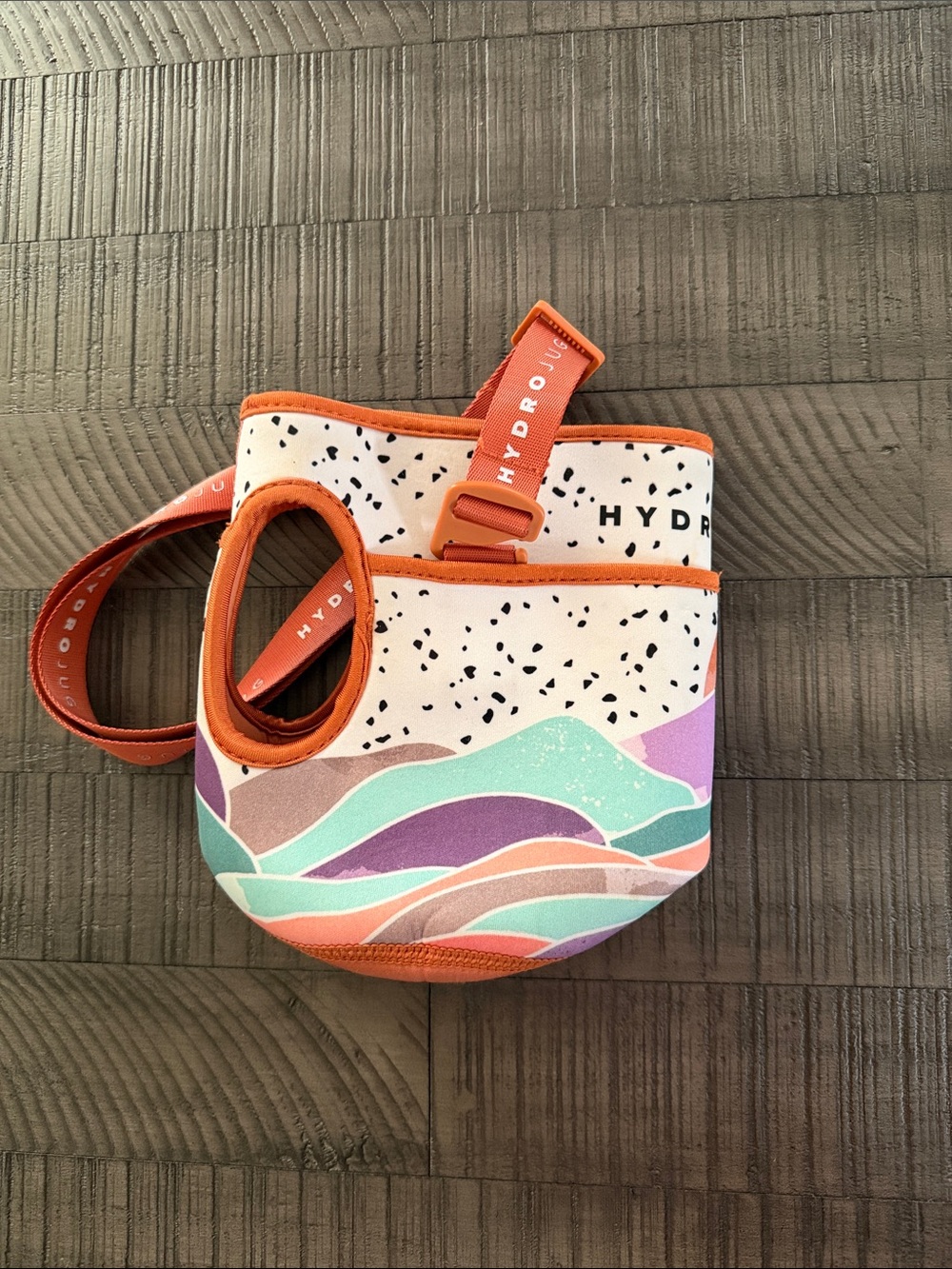 HydroJug Pastel Wave Neoprene Crossbody Bag with Coral Trim